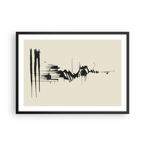 Pôster com moldura preta - Abstração apressada - 70x50 cm
