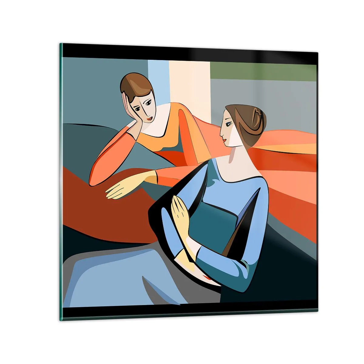 Quadro em vidro - Um momento de confiança - 30x30 cm