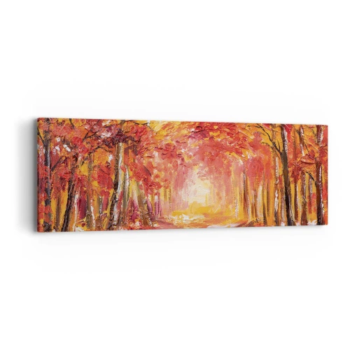 Quadro em tela - Floresta de cobre - 90x30 cm