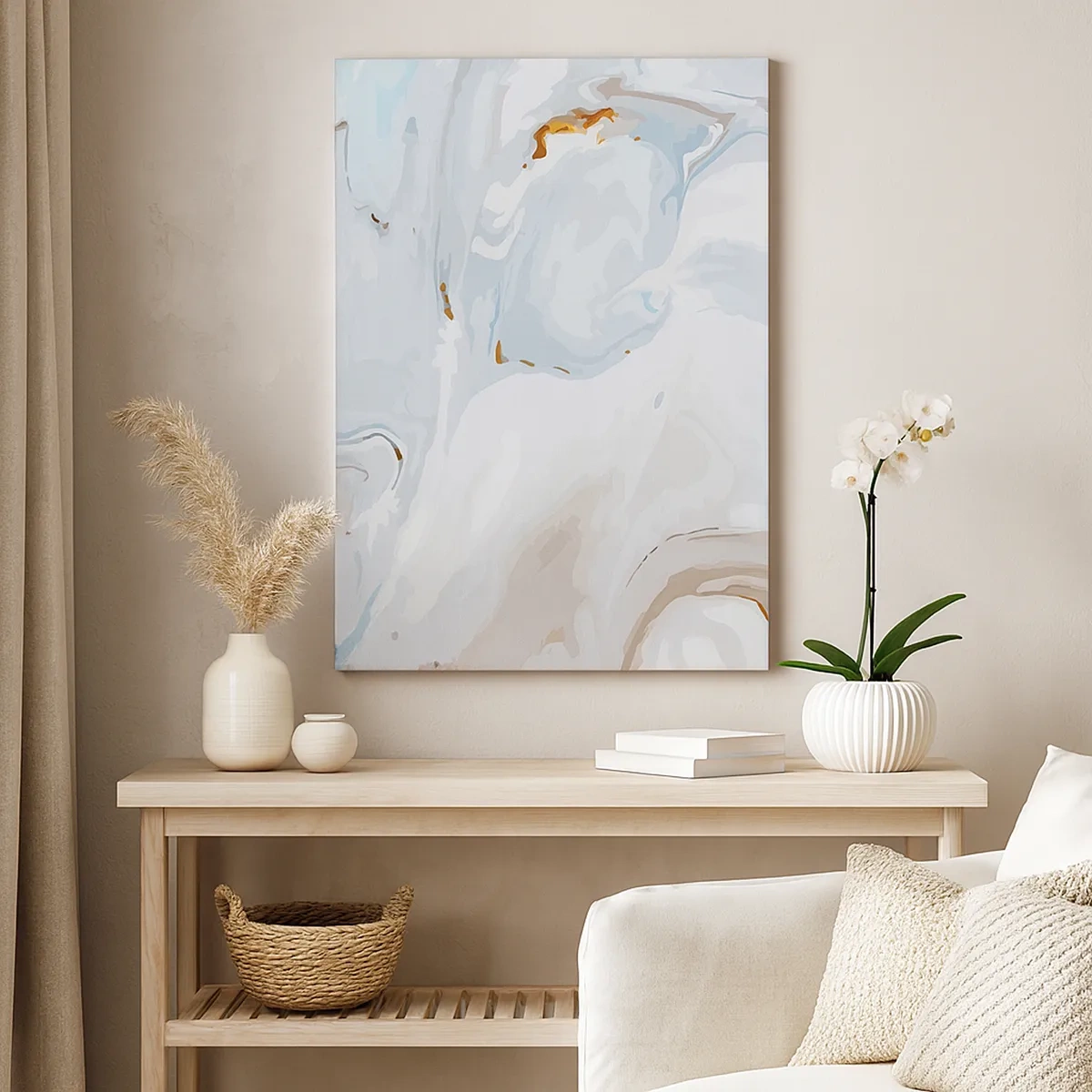 Quadro em tela - Branco elevado - 50x70 cm