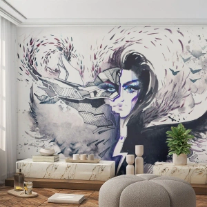 Papel de parede personalizado Premium Sand - Demoníaca e linda - Abstração, Mulher, Olhos Femininos