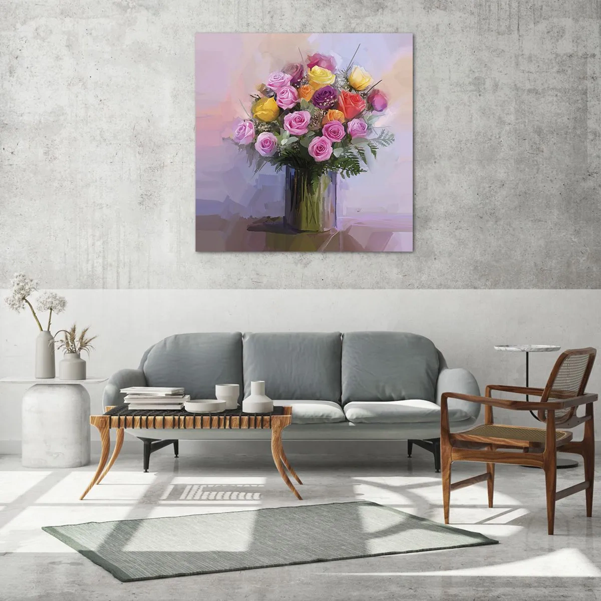 Quadro em vidro - Beleza retida - 50x50 cm