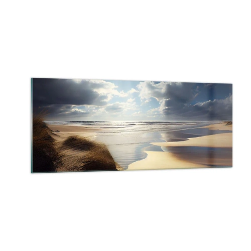 Quadro em vidro - Praia, praia selvagem - 100x40 cm