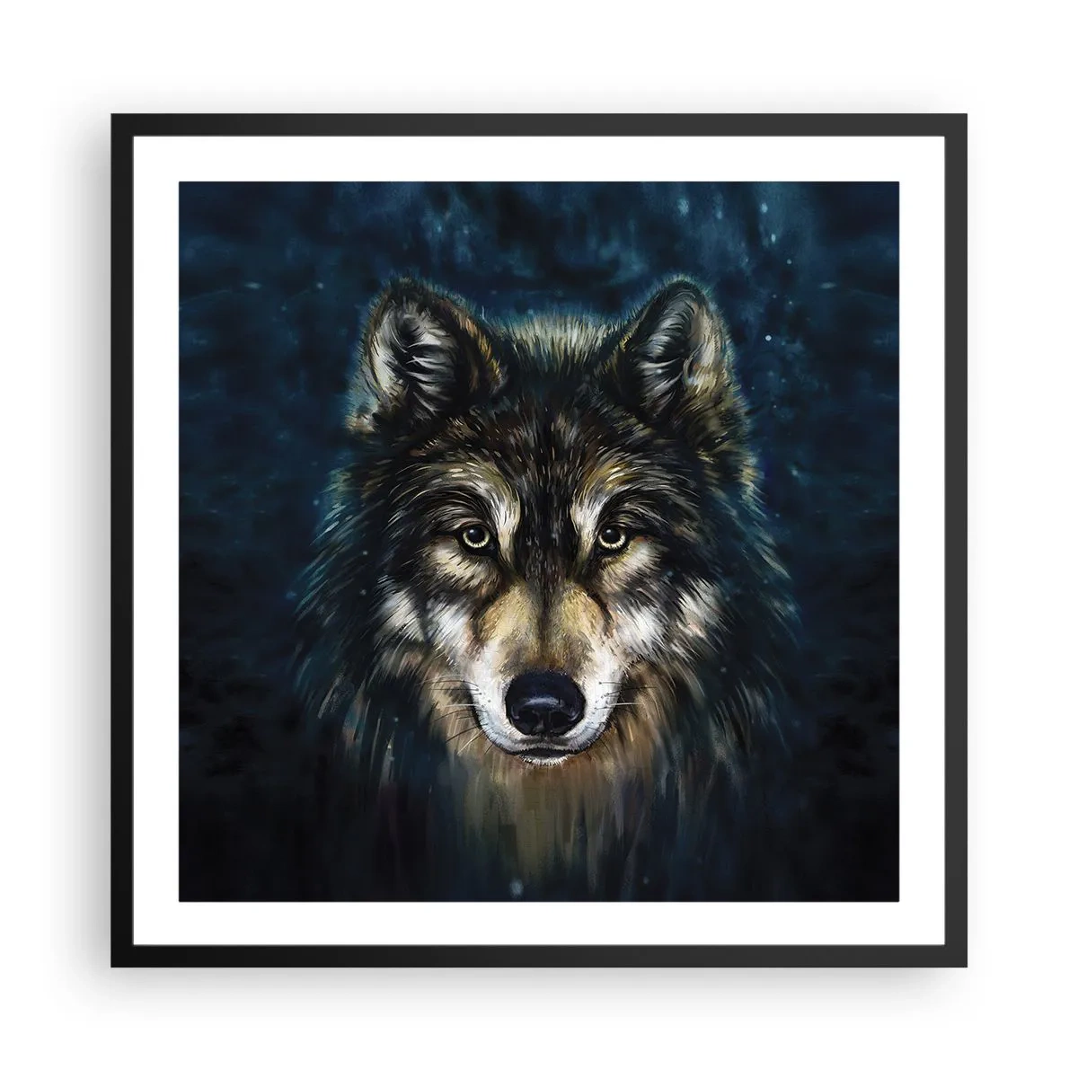 Pôster com moldura preta - Alfa? E ómega - 60x60 cm