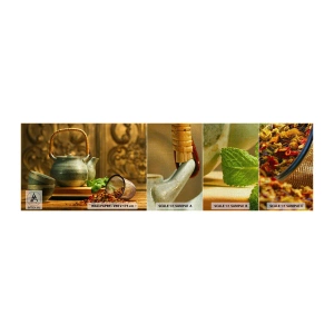 Amostra de papel de parede Premium Canvas - Tratado sobre beber chá - Gastronomia, Chá, Ervas secas - 100x30 cm