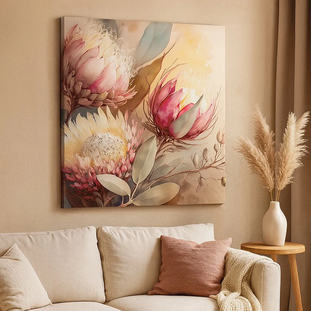 Quadro em tela - De perfil e de frente - 30x30 cm