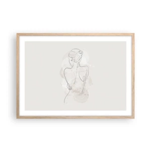 Pôster com moldura de carvalho claro - Como um instrumento sensível - 70x50 cm