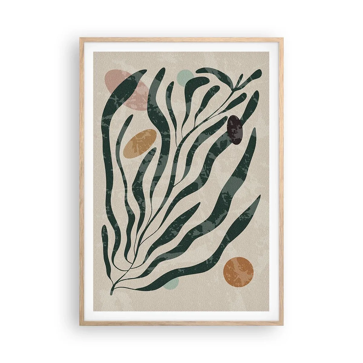 Pôster com moldura de carvalho claro - Entre a vegetação - 70x100 cm