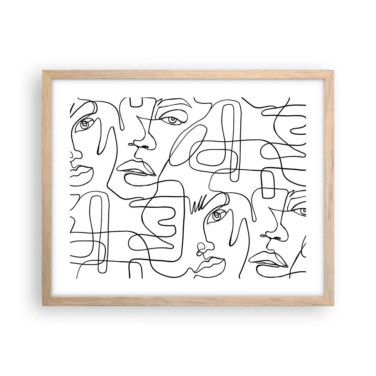 Pôster com moldura de carvalho claro - Em emoções emaranhadas - 50x40 cm