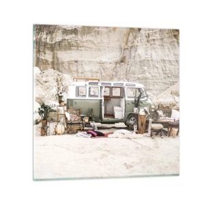 Quadro em vidro - É hora de começar a jornada - 50x50 cm