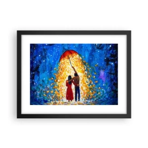 Pôster com moldura preta - A magia de uma noite chuvosa? - 40x30 cm