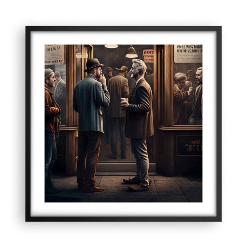 Pôster com moldura preta - Boa hora do dia - 50x50 cm