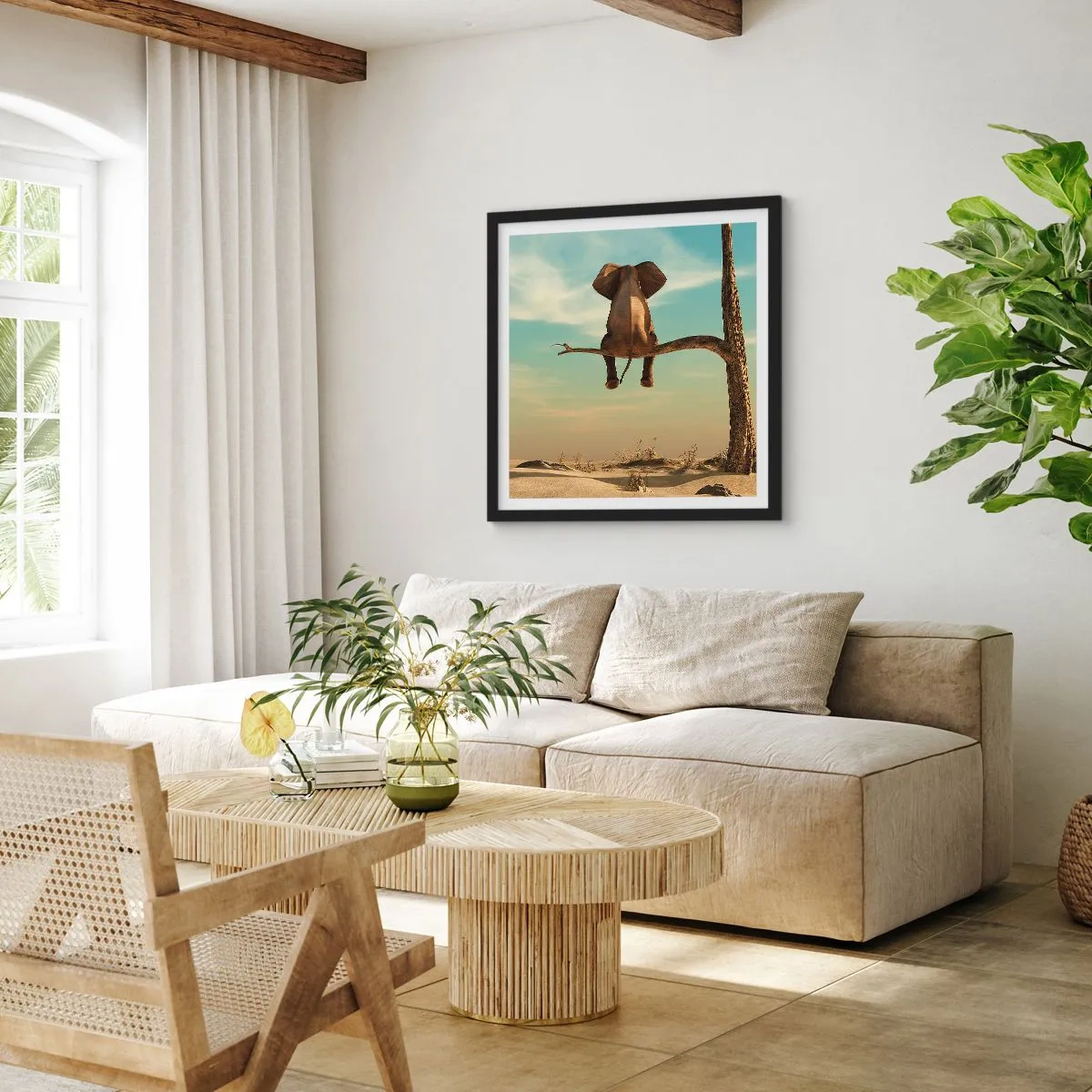 Pôster com moldura preta - Um novo ponto de vista - 50x50 cm