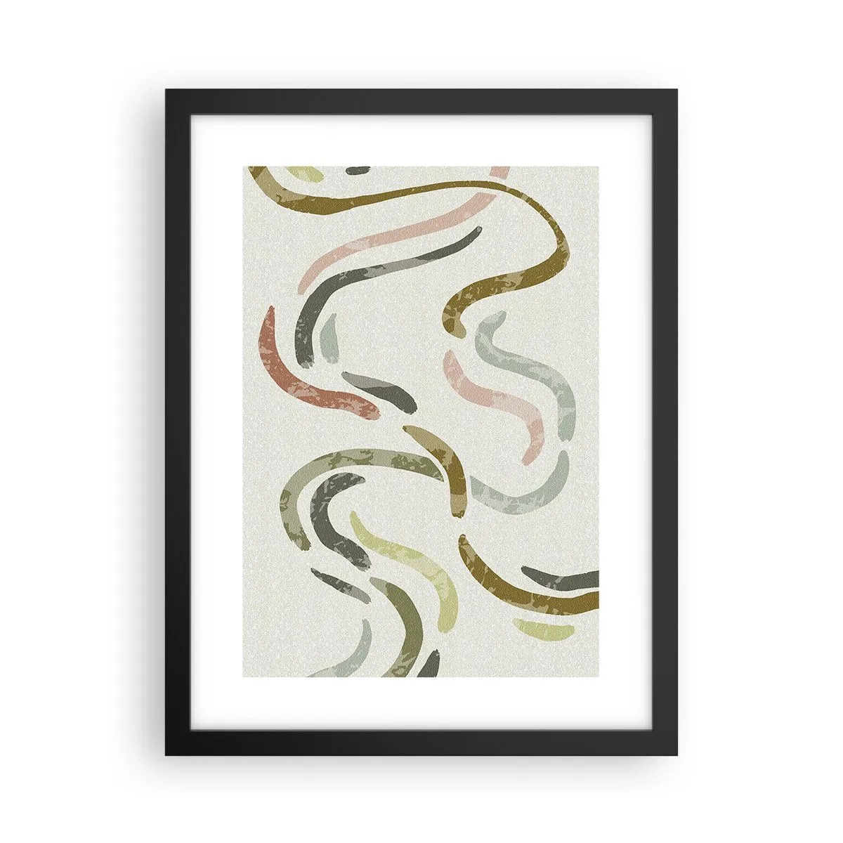 Pôster com moldura preta - Uma alegre dança de abstração - 30x40 cm