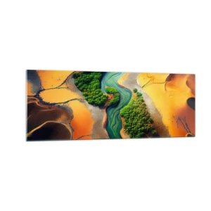 Quadro em vidro - Rio que dá vida - 140x50 cm