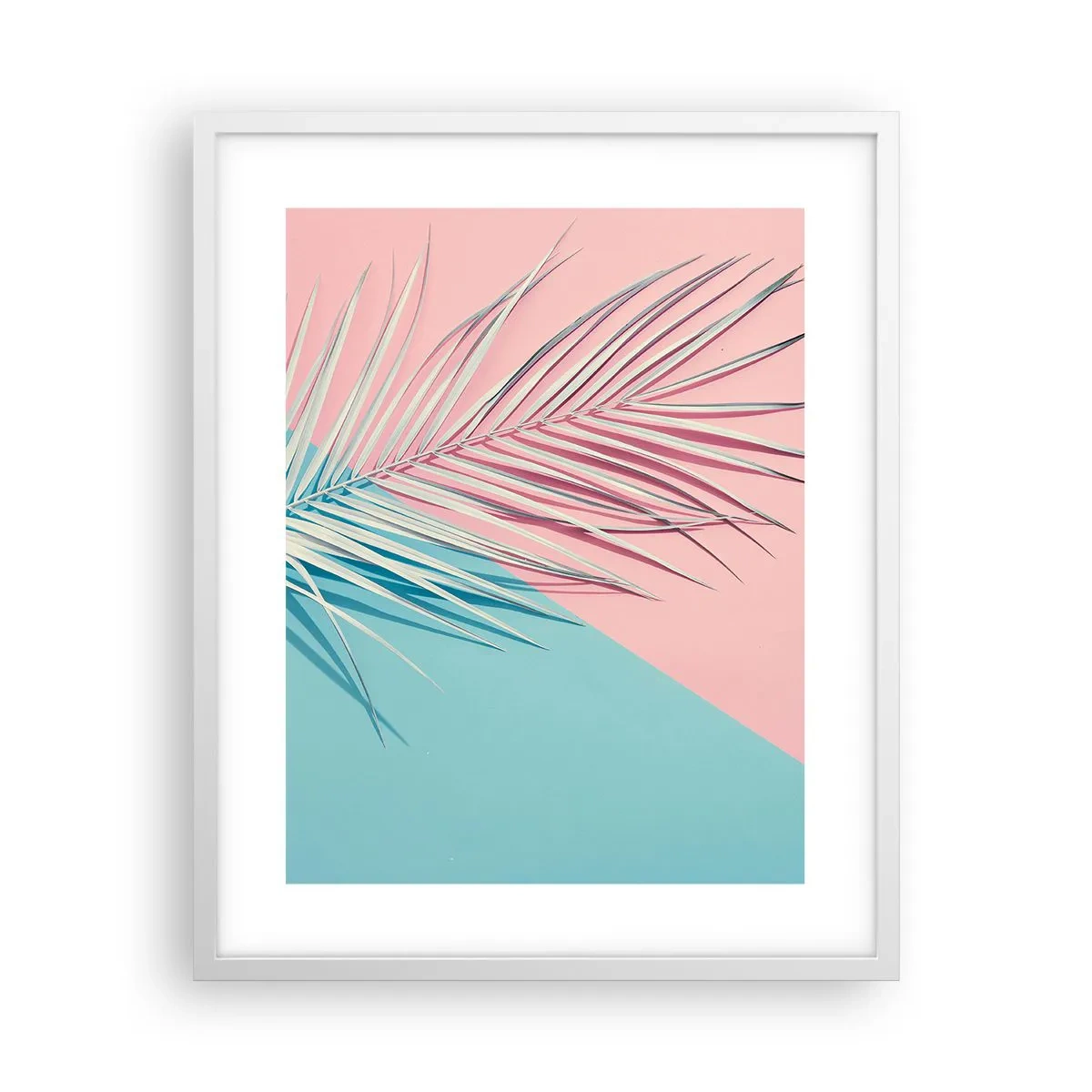 Pôster em moldura branca - Impressão tropical - 40x50 cm