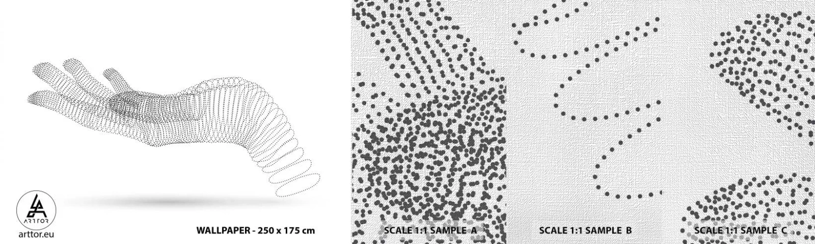 Amostra de papel de parede Premium Canvas - Mão de mola - Abstração, Gráficos, Mão - 100x30 cm
