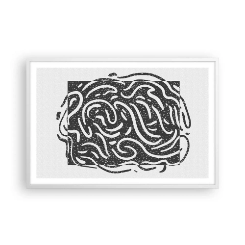 Pôster em moldura branca - Resumo: dança da alegria - 91x61 cm