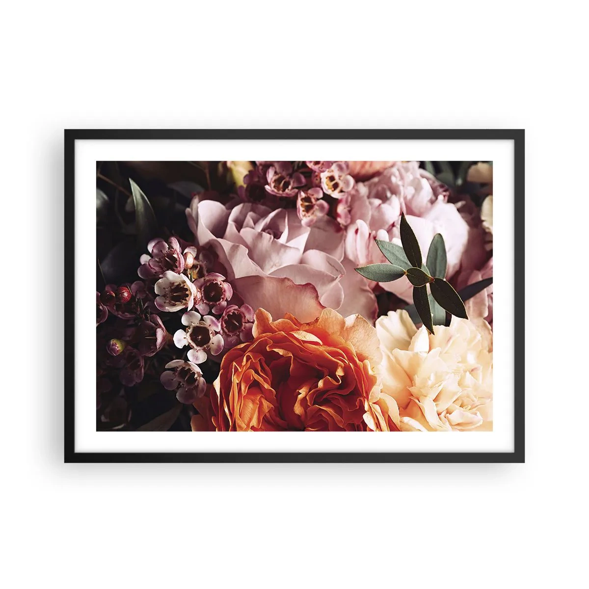 Pôster com moldura preta - Envolto em beleza - 70x50 cm