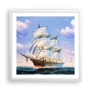 Pôster em moldura branca - Orgulhosamente com o vento - 50x50 cm