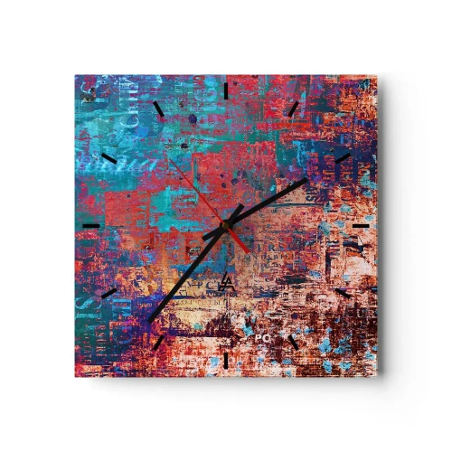 Relógio de parede - Relógio em vidro - Memória e esquecimento - 30x30 cm