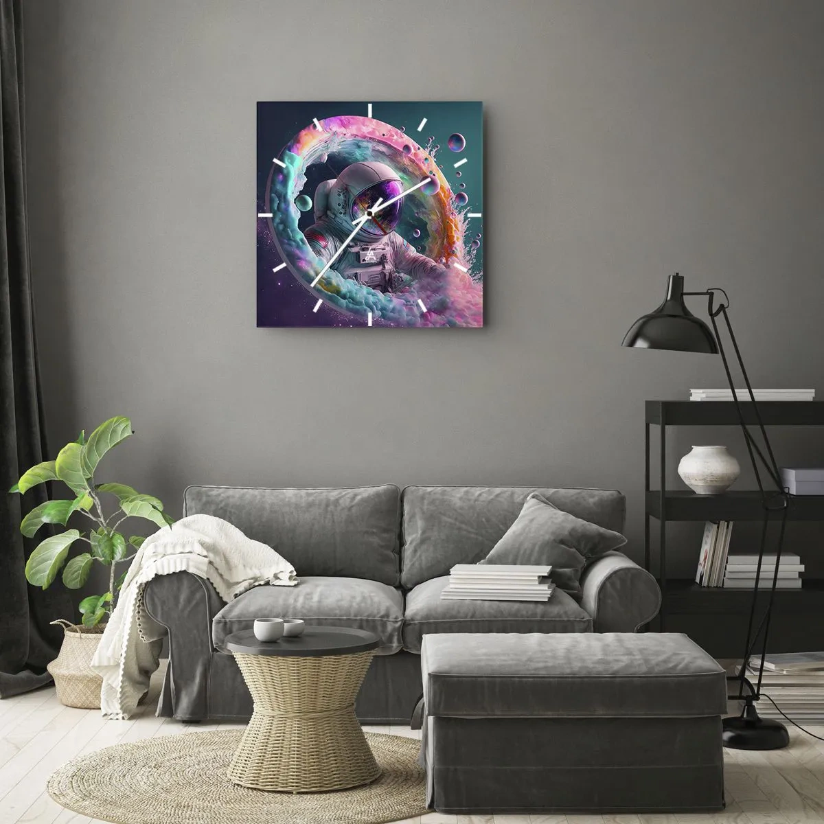 Relógio de parede - Relógio em vidro - Portão estrela - 40x40 cm