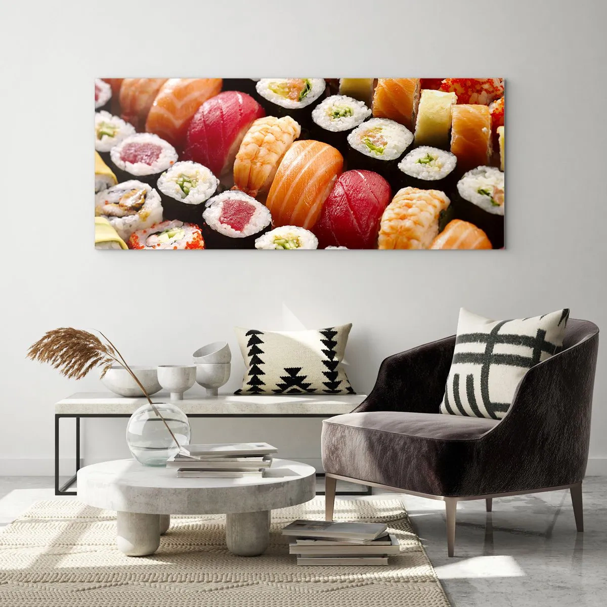 Quadro em vidro - Cores e sabores da Ásia - 90x30 cm