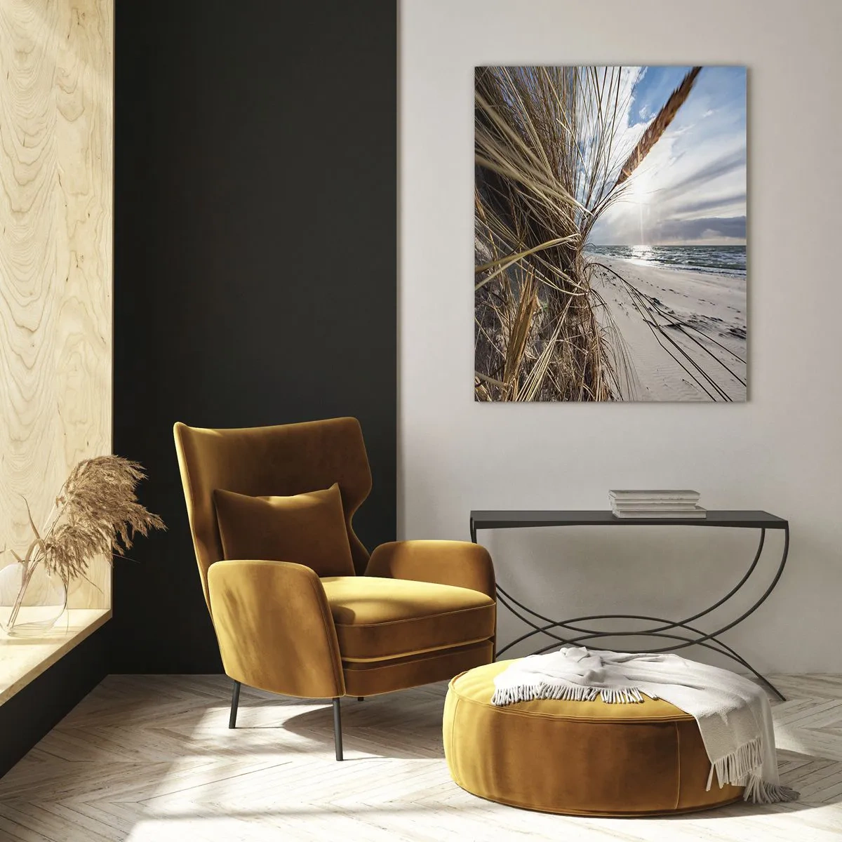 Quadro em vidro - Reunião dos rlementos da natureza - 50x70 cm
