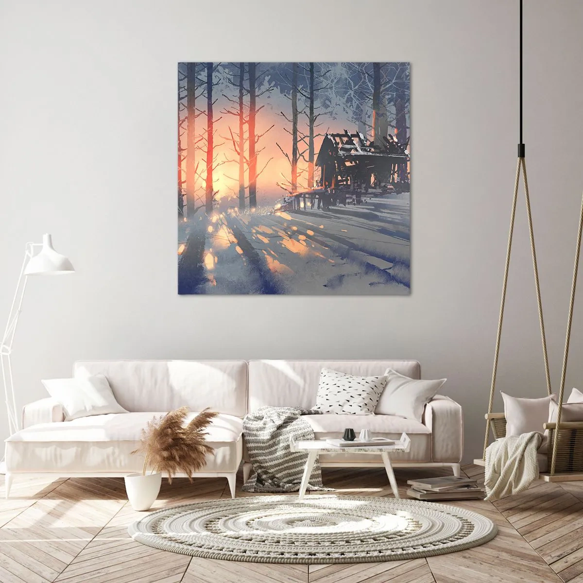 Quadro em tela - Somente o sol espreita aqui - 60x60 cm