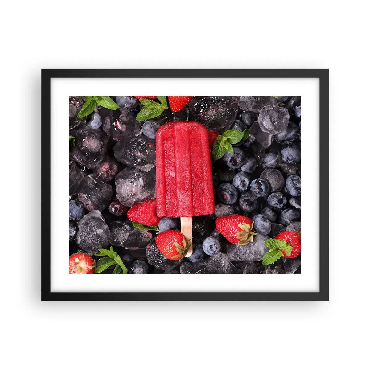 Pôster com moldura preta - O sabor de um verão quente - 50x40 cm