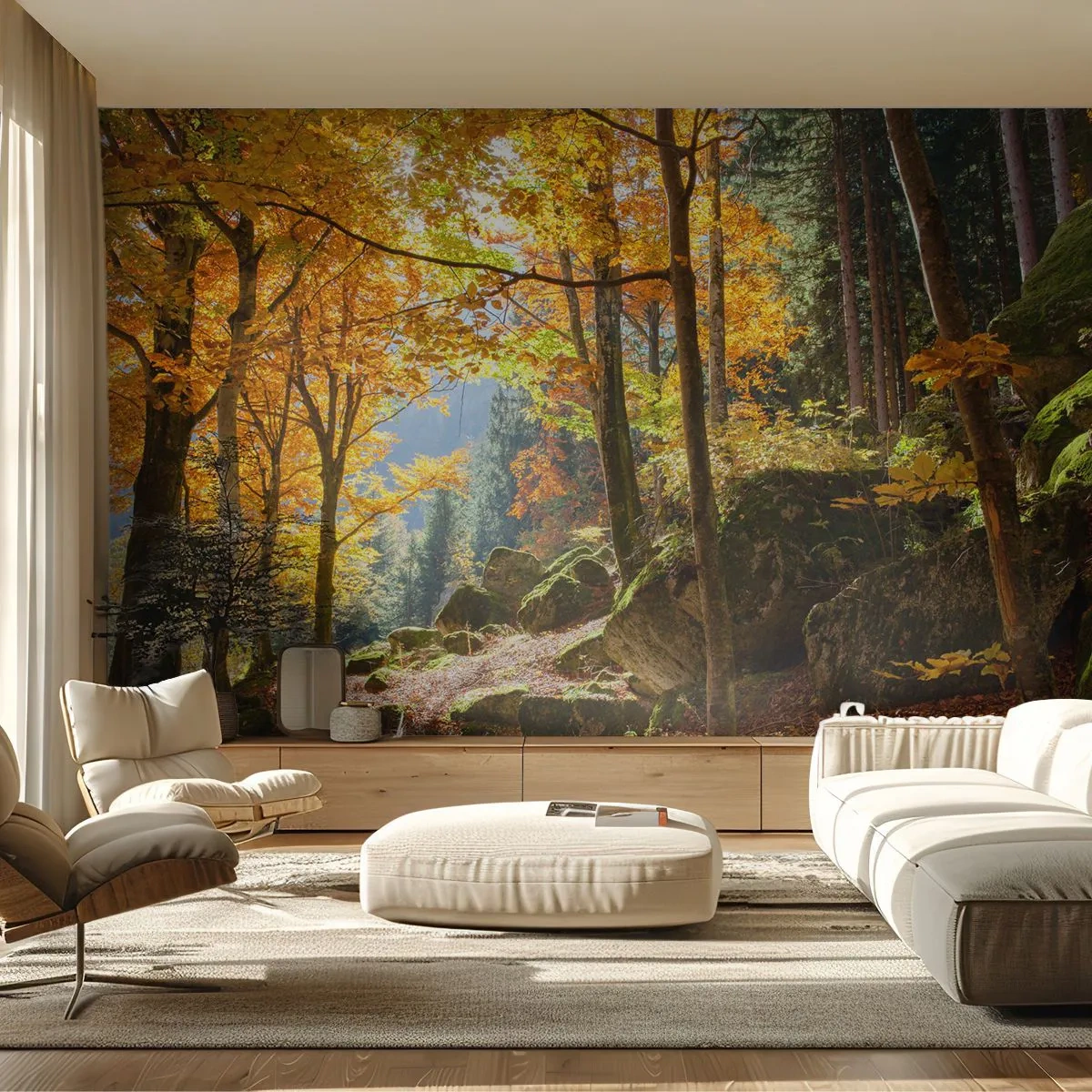 Papel de Parede Premium Sand - Tempo para descansar - Paisagem, Floresta, Natureza - 350x256 cm
