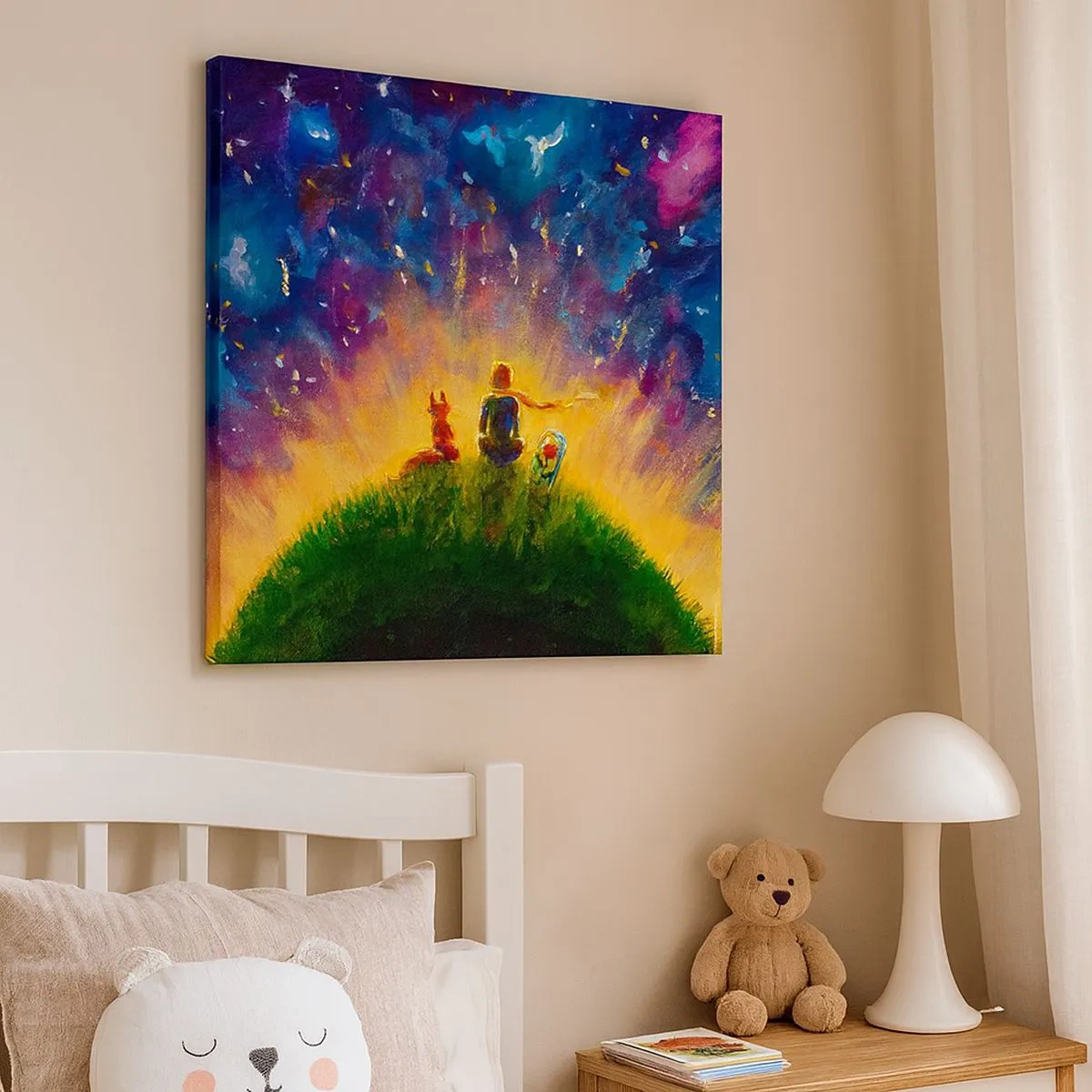 Quadro em tela - Amor e amizade - o mundo inteiro - 30x30 cm