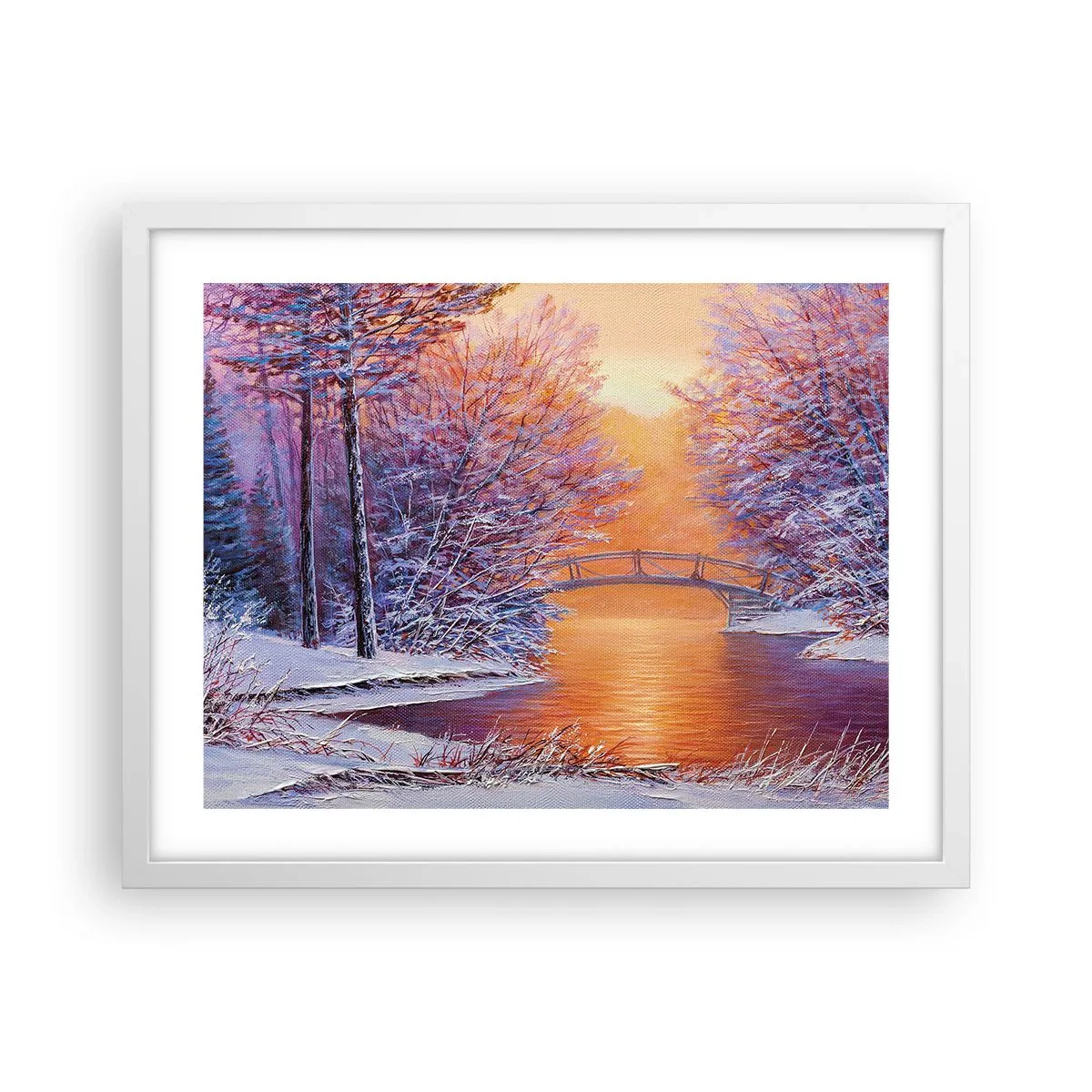 Pôster em moldura branca - Vamos nos encontrar aqui - 50x40 cm