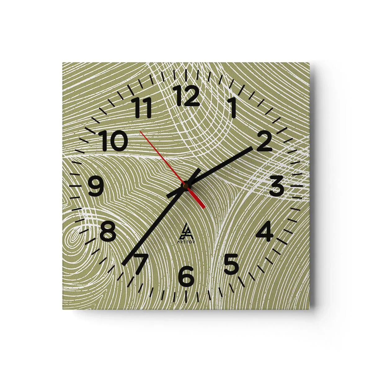 Relógio de parede - Relógio em vidro - Abstração intrincada em branco - 40x40 cm