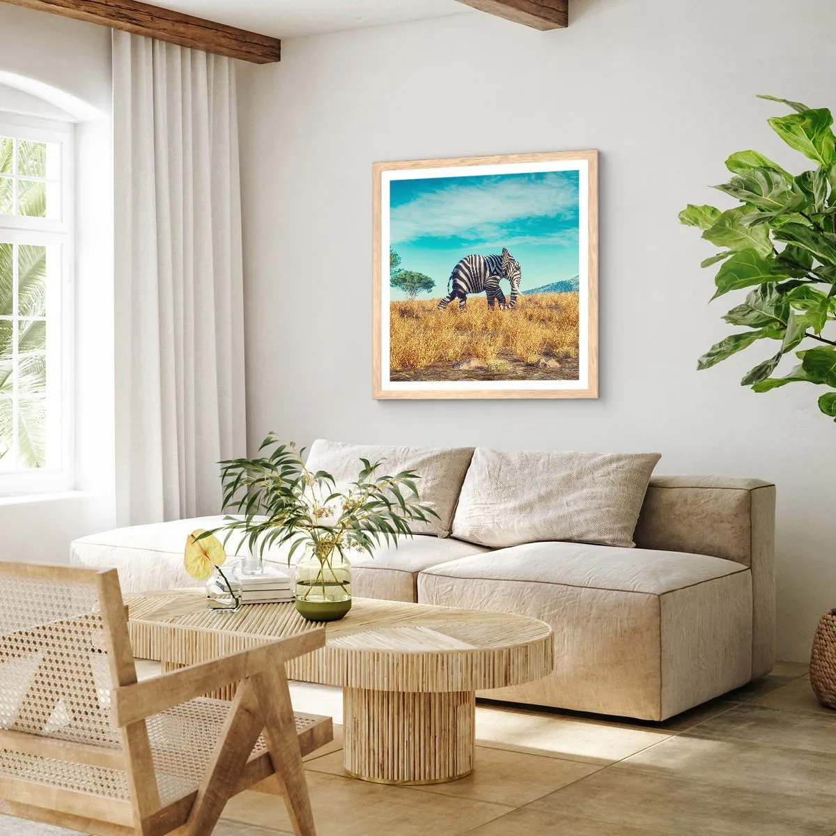 Pôster com moldura de carvalho claro - Cinza não está mais na moda - 50x50 cm