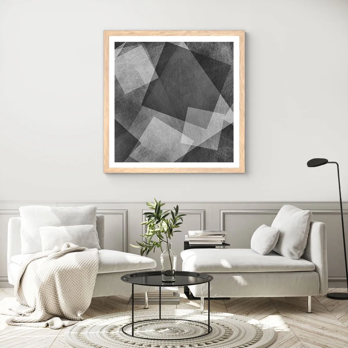 Pôster com moldura de carvalho claro - Um eterno símbolo da durabilidade e da ordem - 50x50 cm