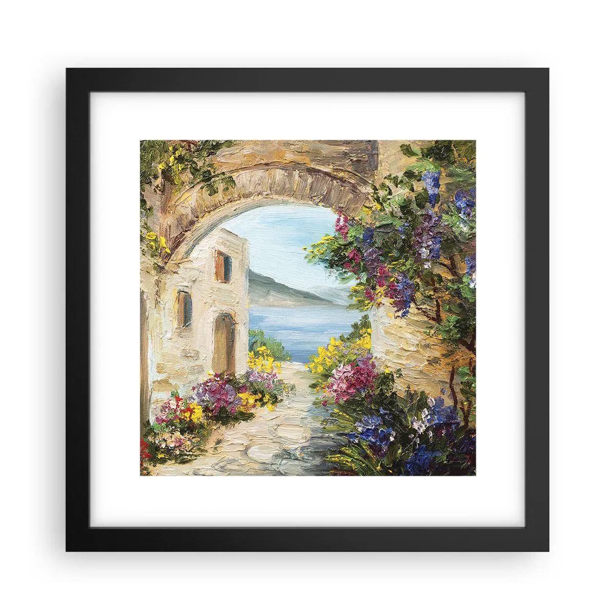 Pôster com moldura preta - O encanto da província costeira - 30x30 cm