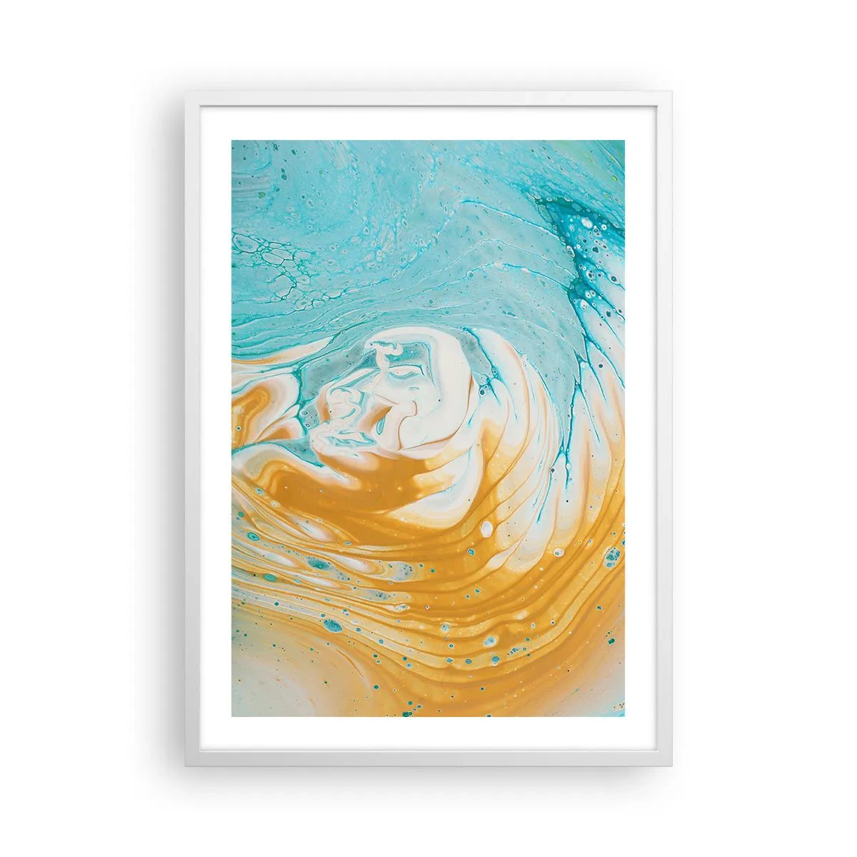 Pôster em moldura branca - Vórtice em pastel - 50x70 cm