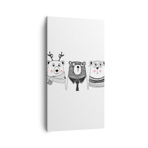Quadro em tela - Urso, ursinho e ursão - 45x80 cm