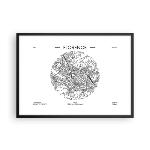 Pôster com moldura preta - A anatomia de Florença - 70x50 cm