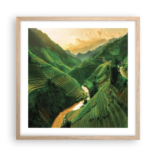 Pôster com moldura de carvalho claro - Vale vietnamita - 50x50 cm