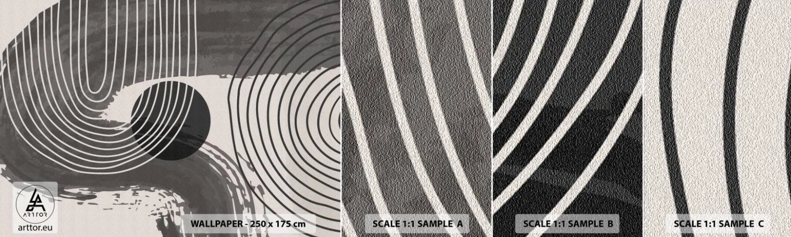 Amostra de Papel de Parede Standard Eco - O oval vence - Abstração, Minimalismo, Pedaço - 100x30 cm