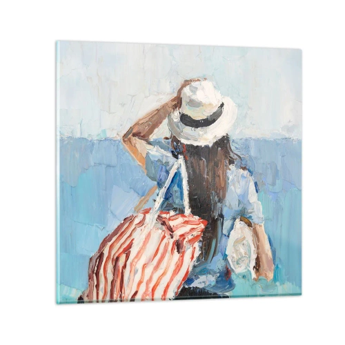 Quadro em vidro - Bem-vindo às suas férias - 30x30 cm