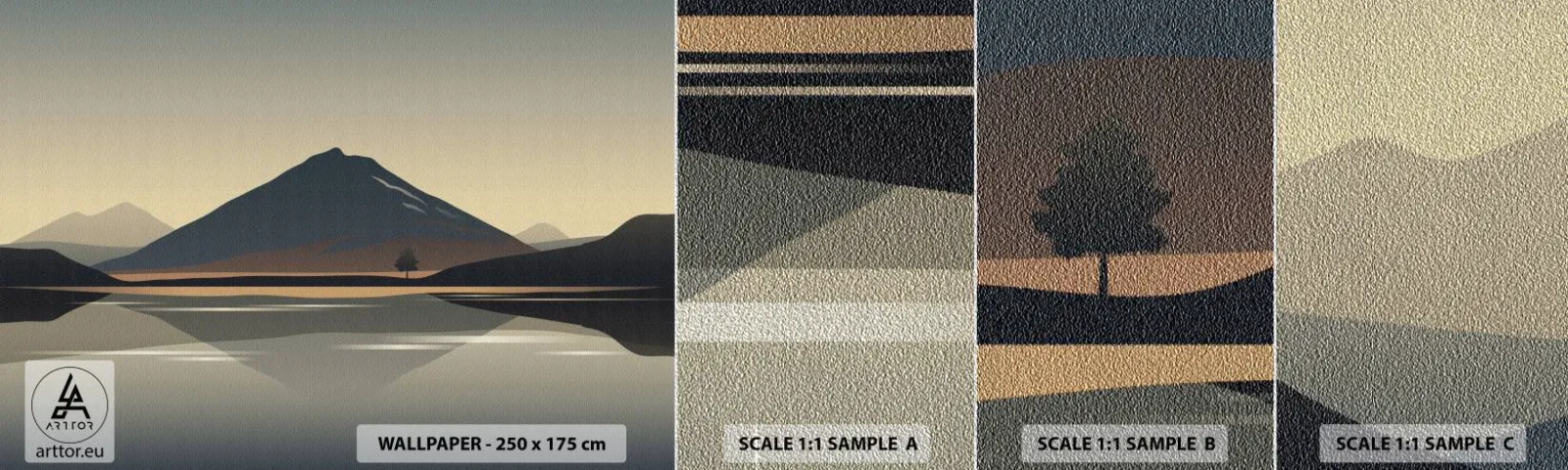 Amostra de papel de parede Premium Sand - Reflexo de espelho - Iceberg, Pedaço, Paisagem - 100x30 cm