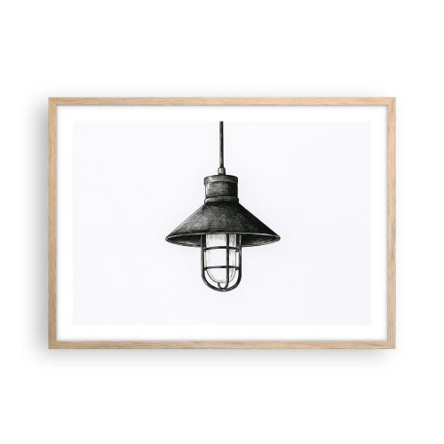 Pôster com moldura de carvalho claro - Como antigamente… - 70x50 cm