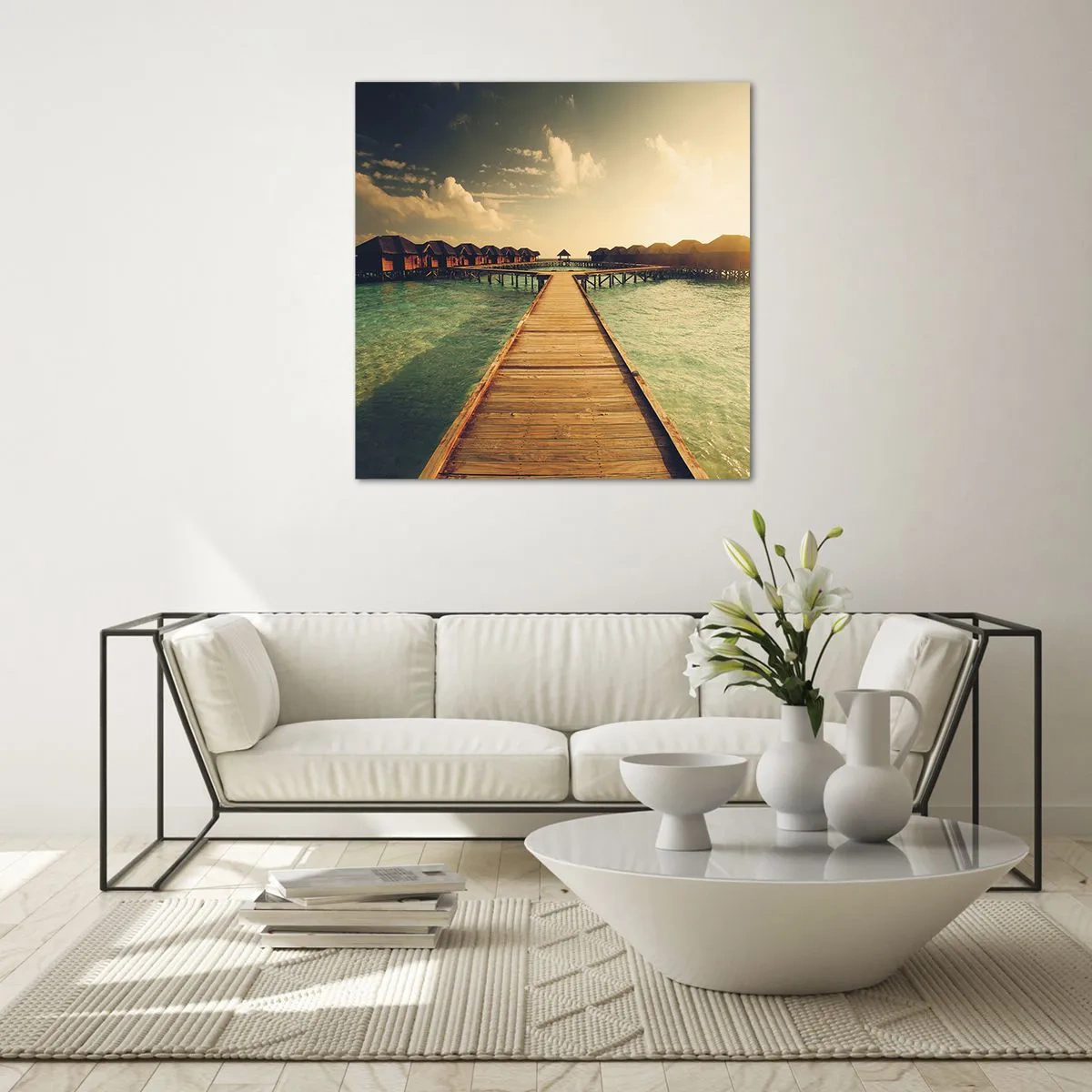 Quadro em vidro - Um convite caloroso - 40x40 cm