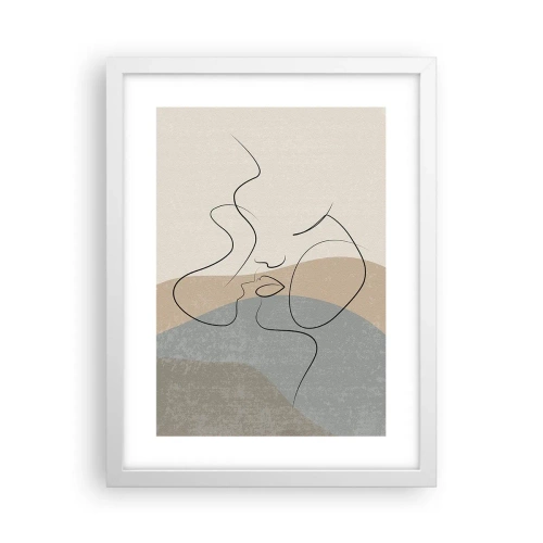 Pôster em moldura branca - Como uma pincelada - 30x40 cm