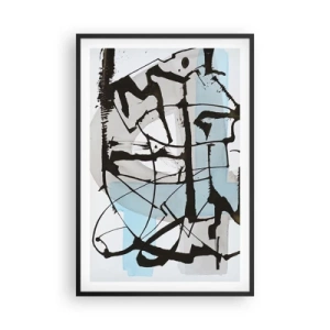 Pôster com moldura preta - Azul mesmo assim - 61x91 cm