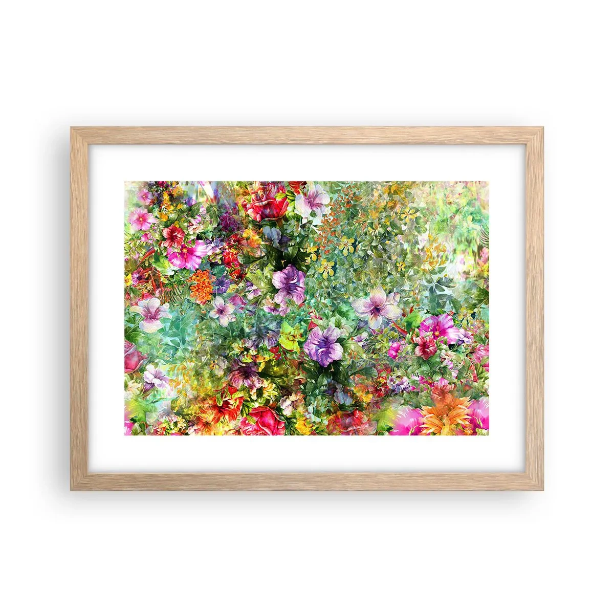 Pôster com moldura de carvalho claro - Nas flores para a perdição - 40x30 cm