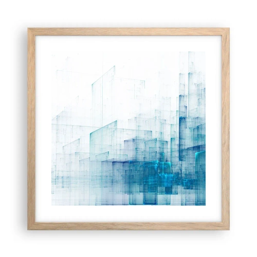 Pôster com moldura de carvalho claro - Como o espaço ficou - 40x40 cm